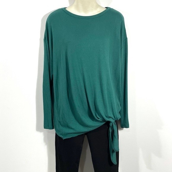 Caslon Green Dolman Sleeve Tie Front Sweater - Picture 1 of 10
